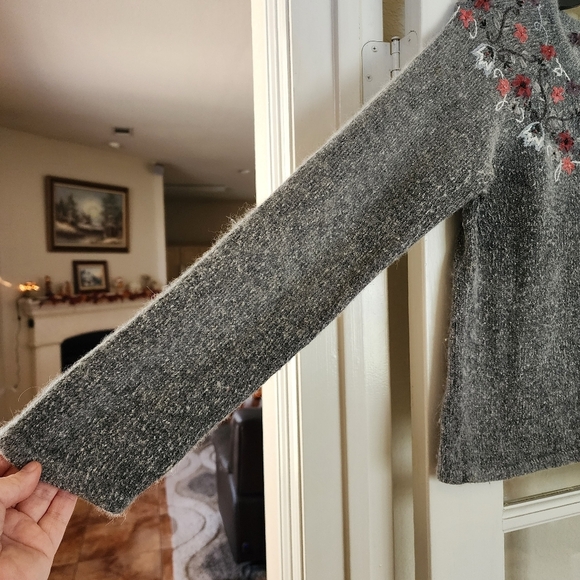 Christopher & Banks Embellished Fairycore Silk Angora Button Down Cardigan Large - Picture 7 of 12